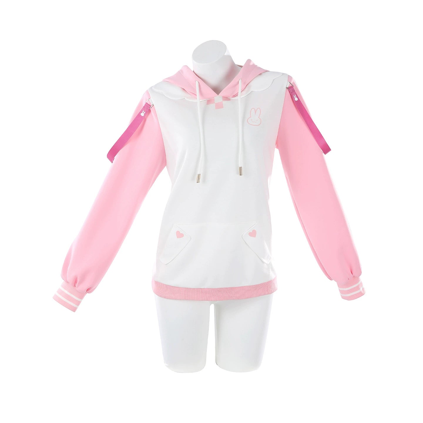 Alice NIKKE Hoodie Cosplay Kostuem Damen Weiss Rosa