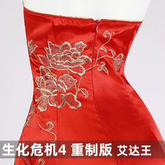Ada Wong Resident Evil Qipao Kleid Cosplay Kostuem Damen Rot