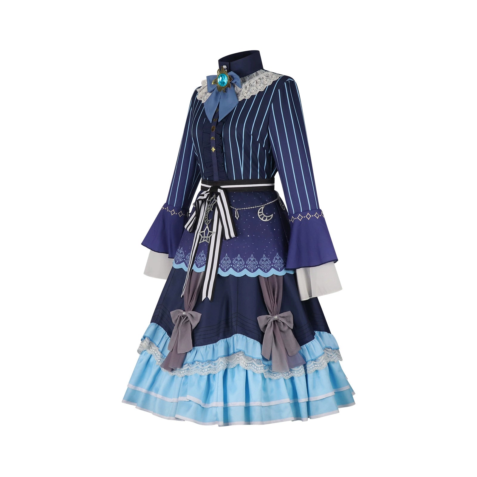 Yoisaki Kanade Project Sekai Bühnen-Kleid Cosplay Kostuem Damen Blau
