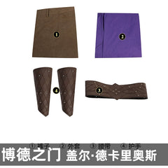 Gale Baldurs Gate 3 Magierrobe Cosplay Kostuem Damen Lila Braun