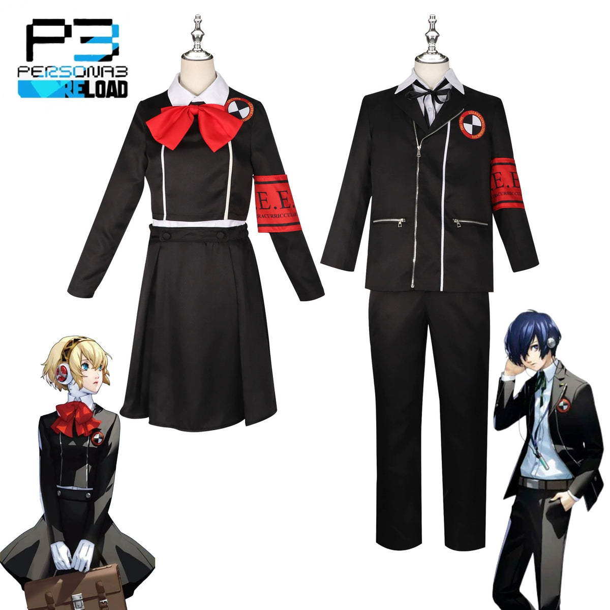Aigis Persona Gold-Weisses Roboter-Set Cosplay Kostuem Damen