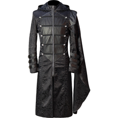 Steampunk Lederumhang – Militär-Cape mit Stehkragen für Halloween, HERREN