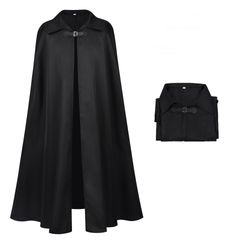 Gothic-Ranger Umhang – langer dunkler Cape mit Umlegekragen für Mittelalter & Halloween