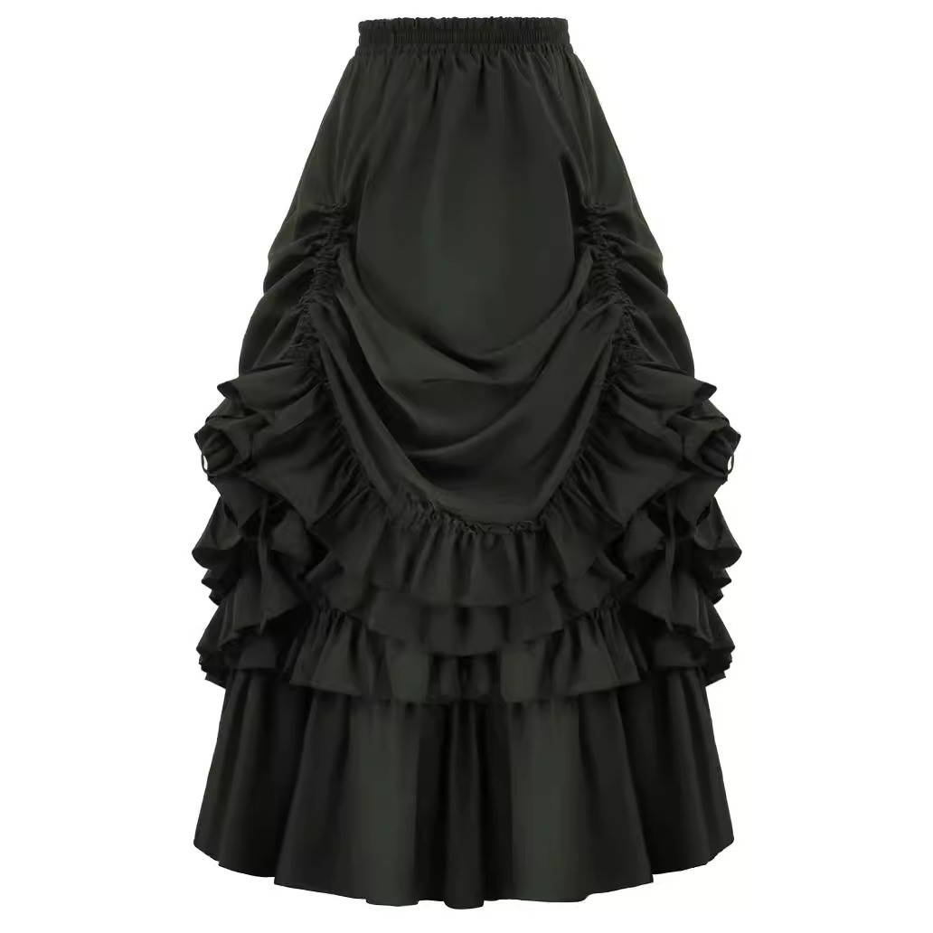 Gothic Viktorianischer Rock – Rüschen-Minirock für Renaissance & Halloween, DAMEN