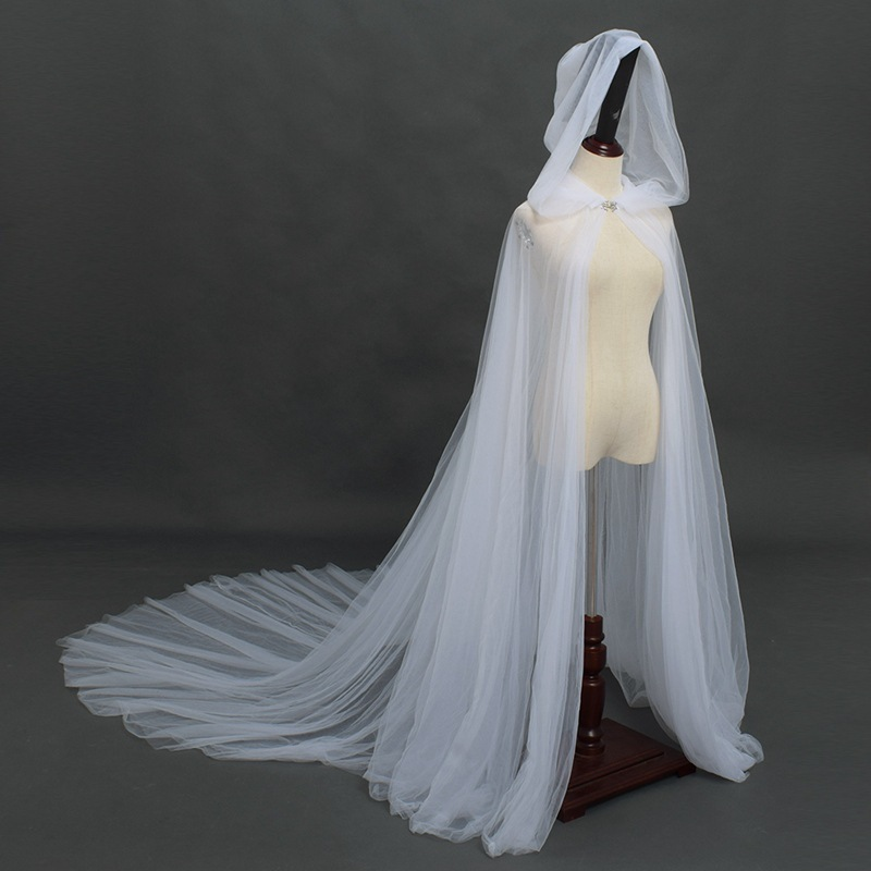 Vampir-Braut Umhang – langer Schleier-Cape für Halloween & Gothic Braut, DAMEN