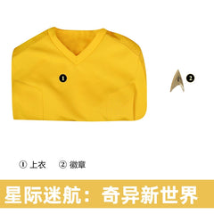 Pike Star Trek Uniform Cosplay Kostuem Damen Gelb