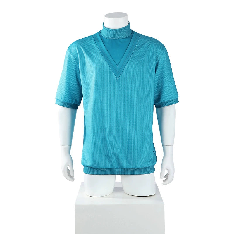 Steve Minecraft T-Shirt-Set Cosplay Kostuem Damen Türkis