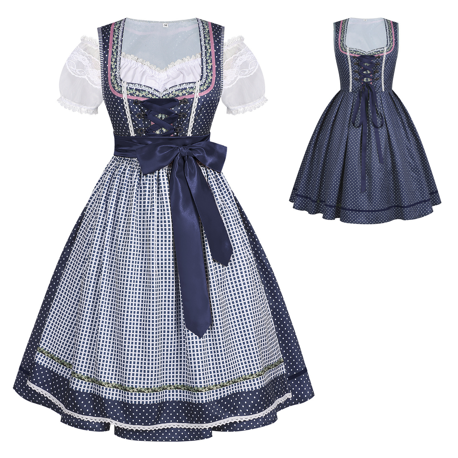 Dirndl kariert – bayerisches Maid-Kleid für Oktoberfest, DAMEN