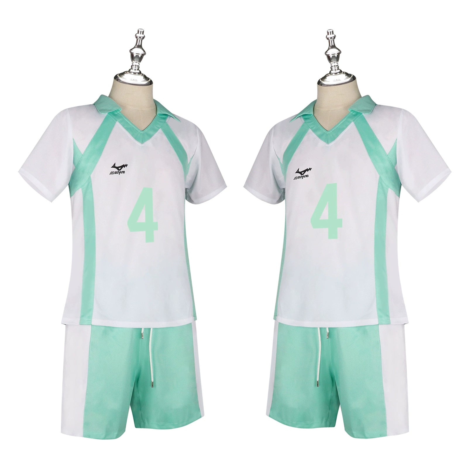 Aoba Johsai Haikyuu Volleyball-Set Cosplay Kostuem Damen Weiß Türkis