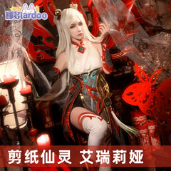 Irelia League of Legends Kostuem Cosplay Damen Weiss Rot