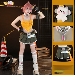 Mercy Overwatch Outfit Cosplay Kostuem Damen Orange Gruen