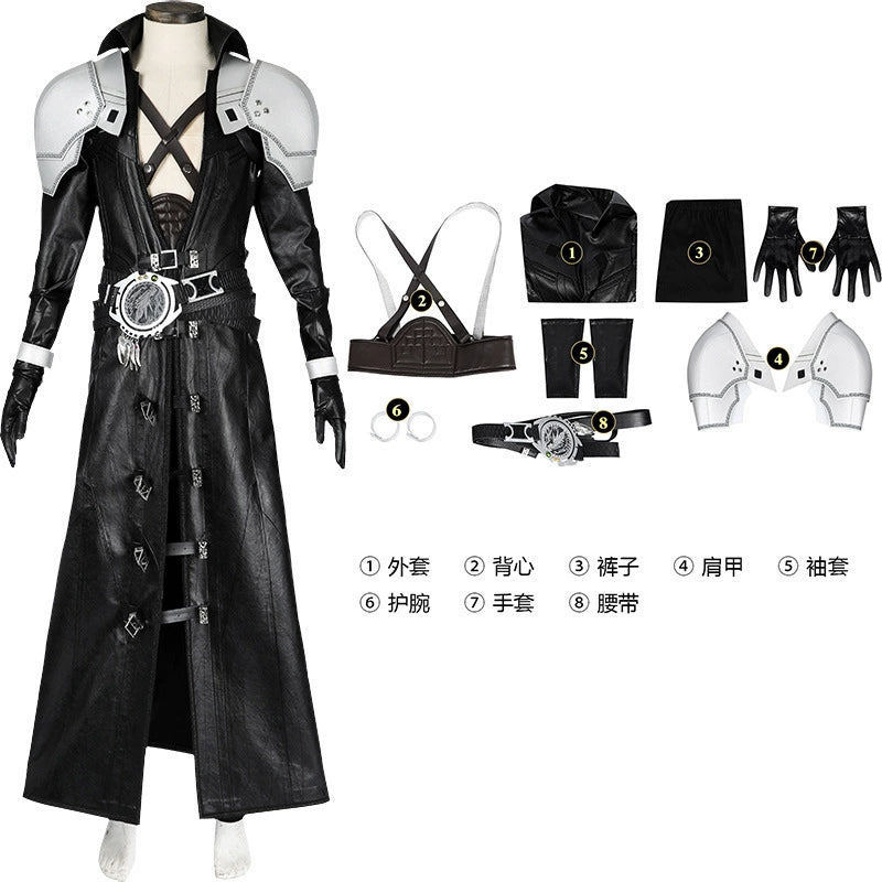 Sephiroth Final Fantasy VII Mantel-Kostuem Cosplay Damen Schwarz
