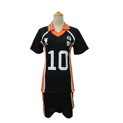 Karasuno Haikyuu Volleyball-Set Cosplay Kostuem Damen Schwarz Orange