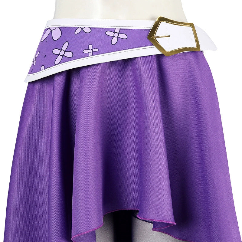 Nico Robin One Piece Kostuem Cosplay Damen Lila Weiss