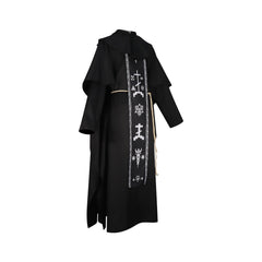 Dark Priest Halloween & Mittelalter Schwarze Kutte Cosplay Kostuem Damen