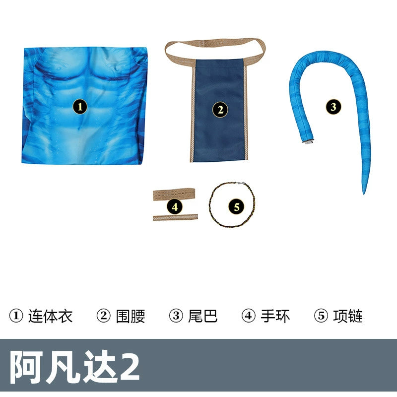 Jake Sully Avatar Body Cosplay Kostuem Damen Blau