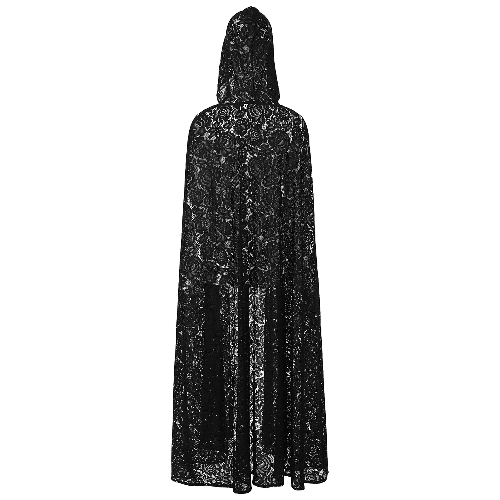 Spitze-Kapuzenumhang – Gothic Cape mit Häkelspitze, Einheitsgröße