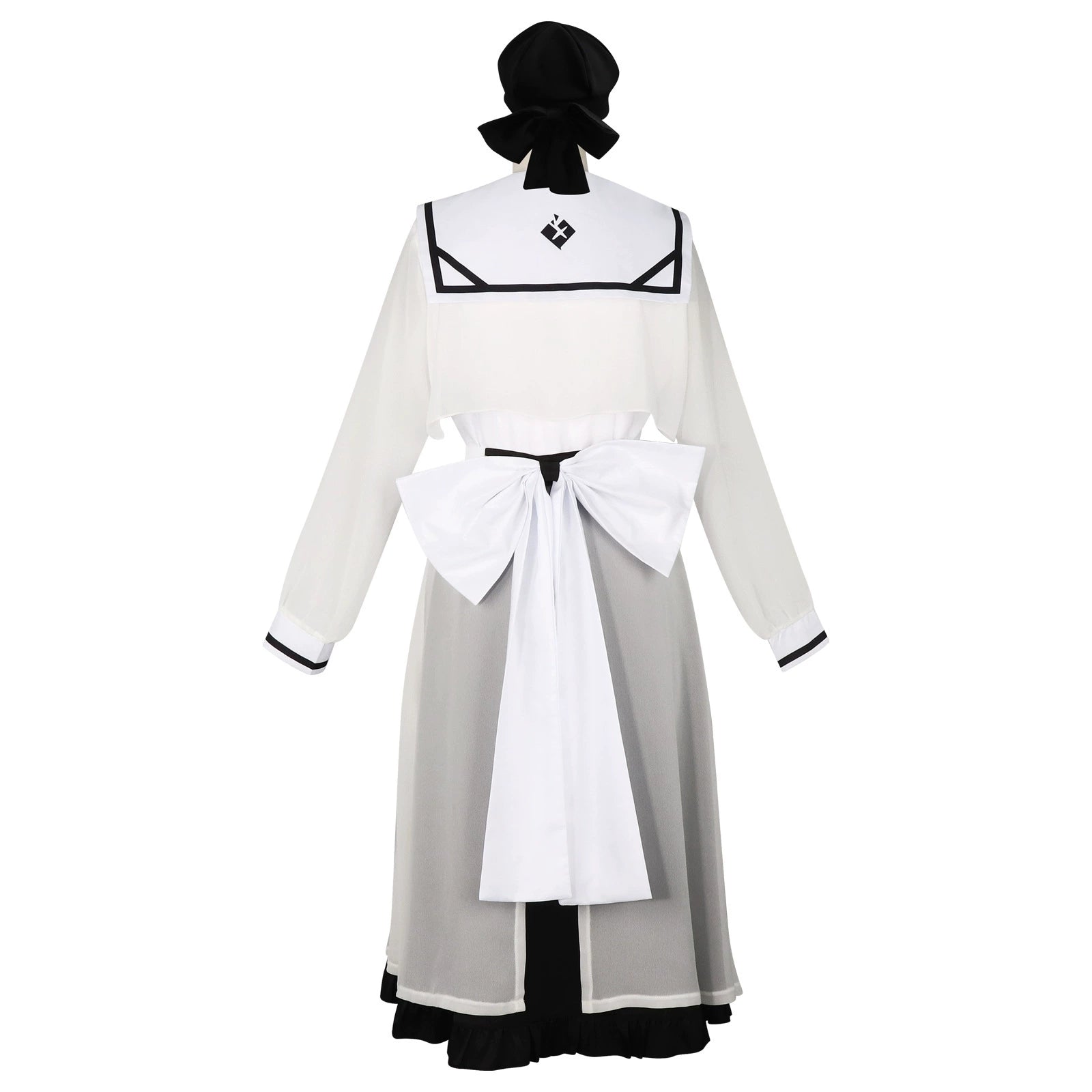 Yoiaki Kanade Project Sekai Print-Kleid Cosplay Kostuem Damen Weiß Blau
