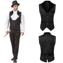 Premium-Weste – schwarze Hochzeitsweste, HERREN