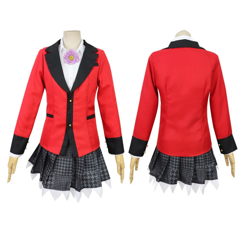 Yumeko Jabami Kakegurui Rote Schuluniform Cosplay Kostuem Damen