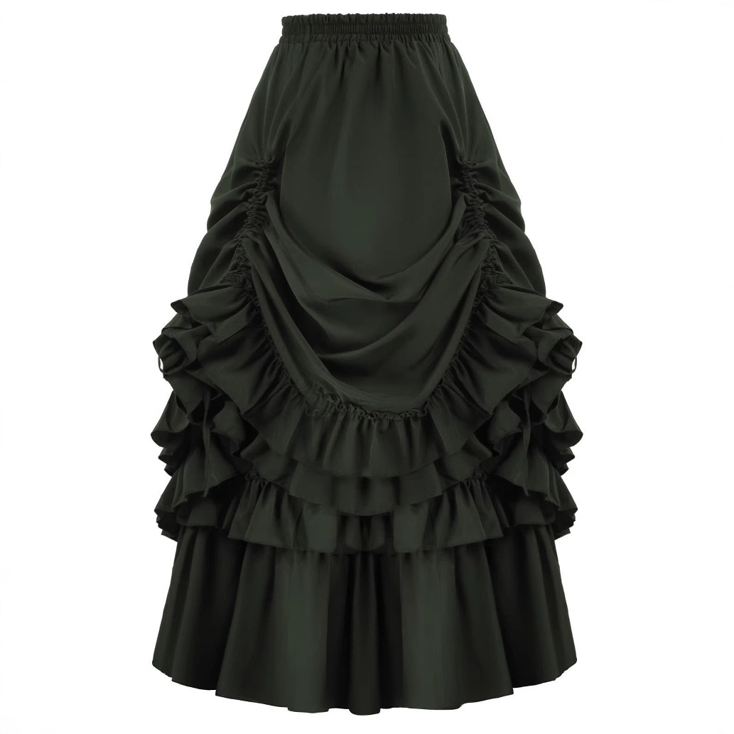 Gothic Viktorianischer Rock – Rüschen-Minirock für Renaissance & Halloween, DAMEN