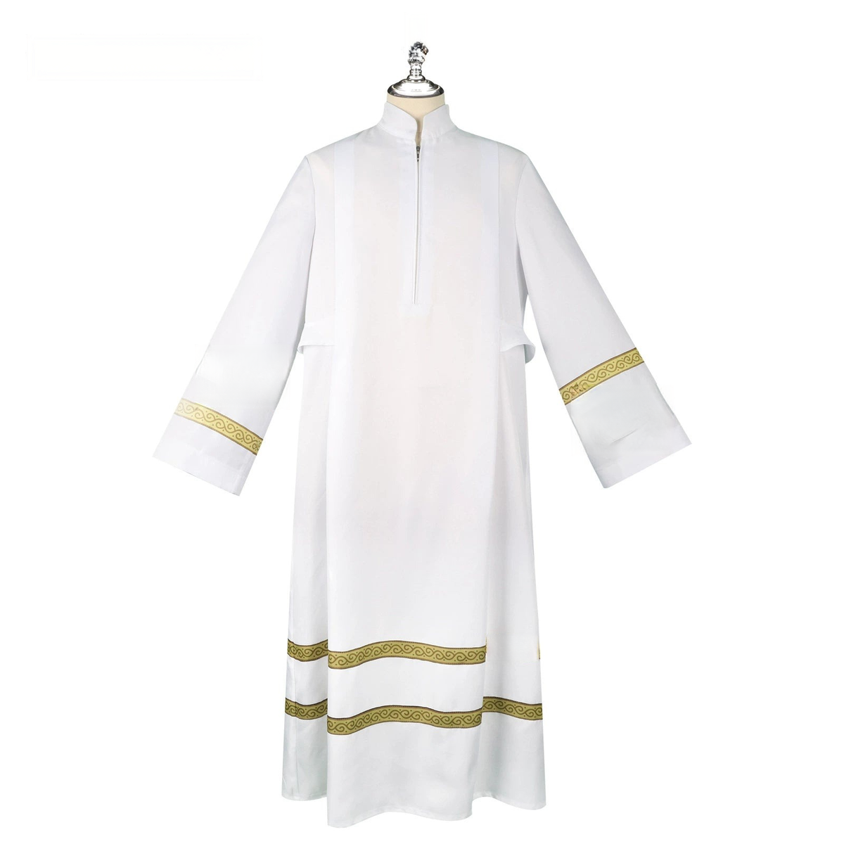 Priest Halloween & Mittelalter Weisse Priestertalar Cosplay Kostuem Damen