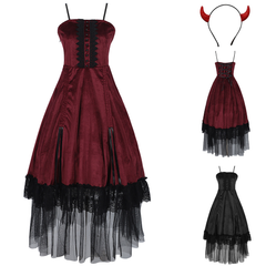 Renaissance Trägerkleid – Midikleid mit Kopfbedeckung gratis, DAMEN