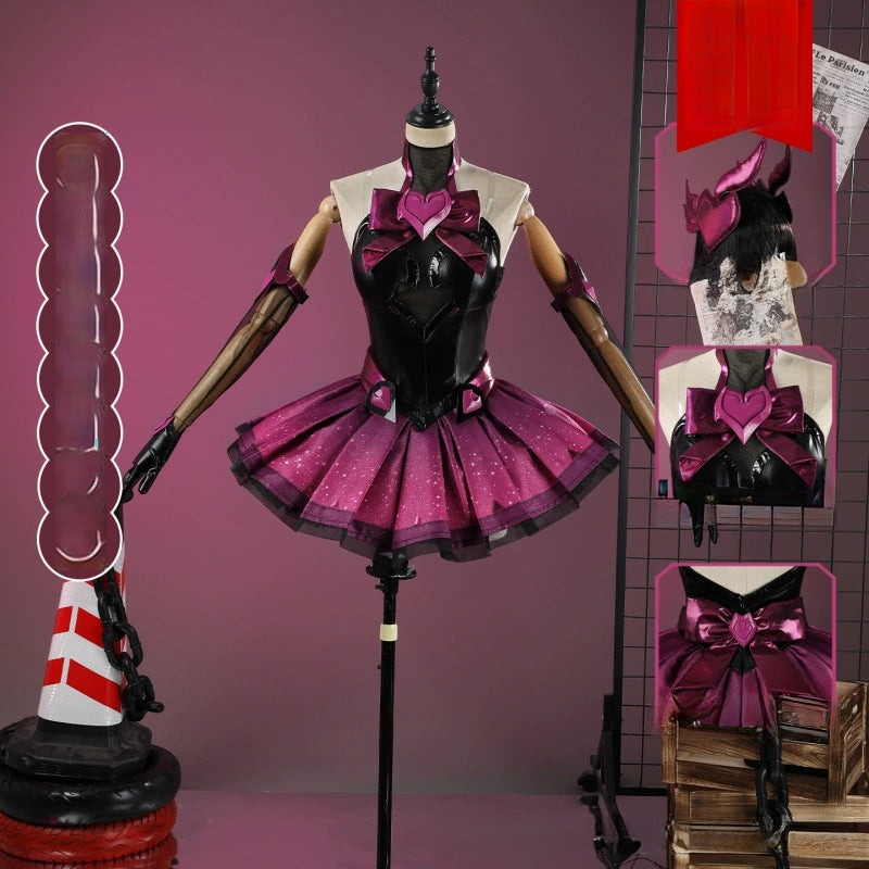D.Va Magical Girl Overwatch Kleid Cosplay Kostuem Damen Schwarz Rosa