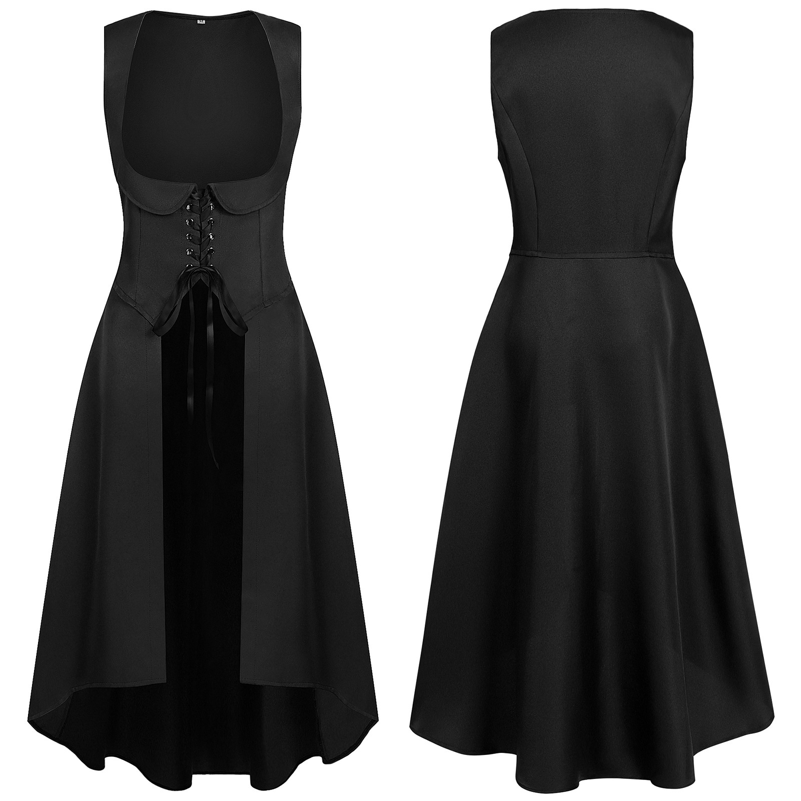 Steampunk-Schnürkleid – ärmelloses Korsettkleid für Halloween, DAMEN