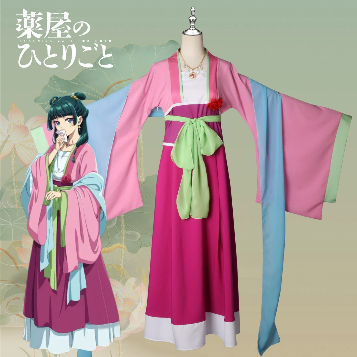 Maomao The Apothecary Diaries Damen-Hanfu Cosplay Kostuem Damen Rosa Violett