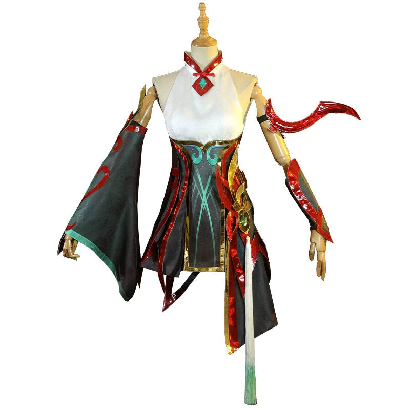 Irelia League of Legends Kostuem Cosplay Damen Weiss Rot