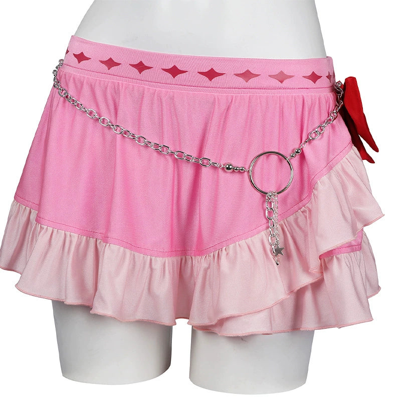 Aerith Final Fantasy VII Strand Outfit Cosplay Kostuem Damen Rosa