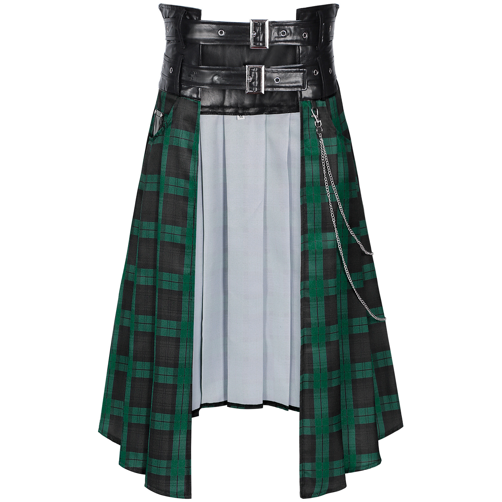 Karierten Faltenrock – Gothic Herrenrock für Dark Fashion, HERREN