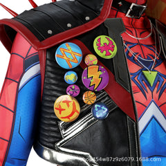 Spider-Punk Marvel Rivals Anzug Cosplay Kostuem Damen Rot Blau