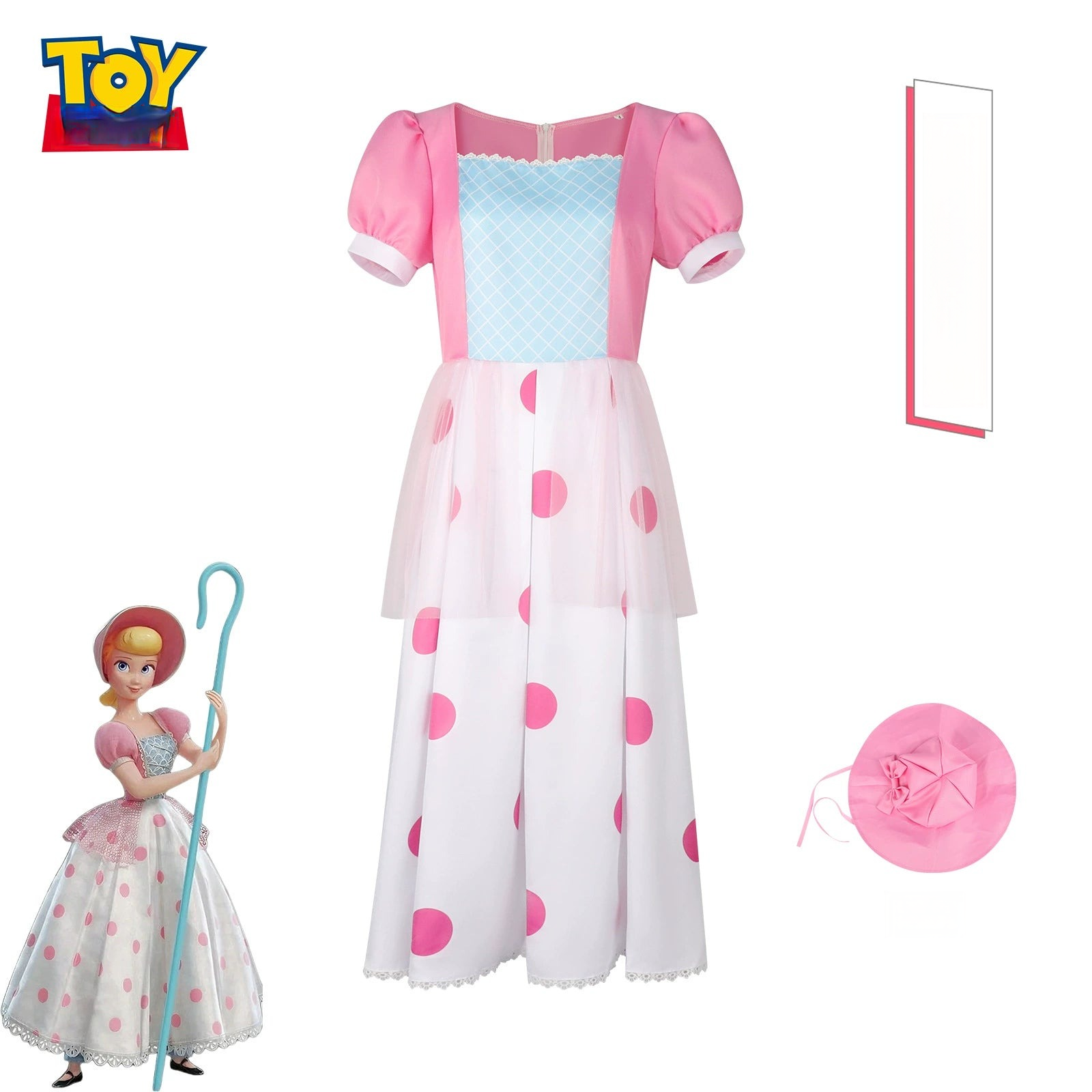 Bo Peep Toy Story Hirtenmädchen Kleid Cosplay Kostuem Damen