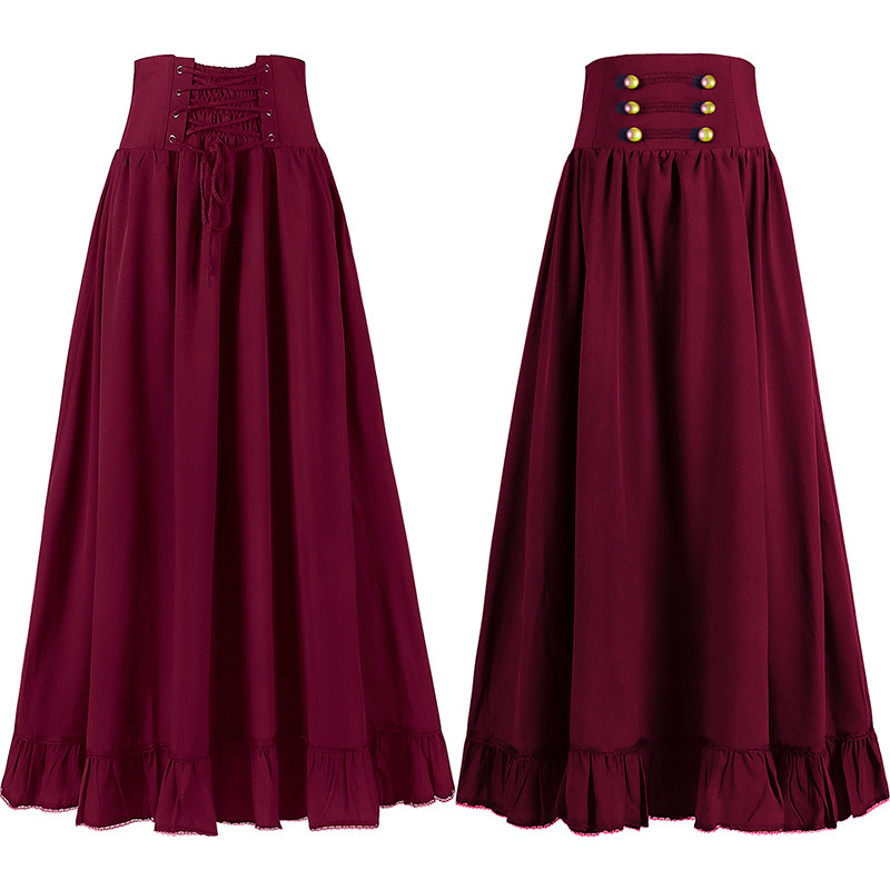 Gothic-Puffkleid – Kordelzug mit Rüschen, DAMEN