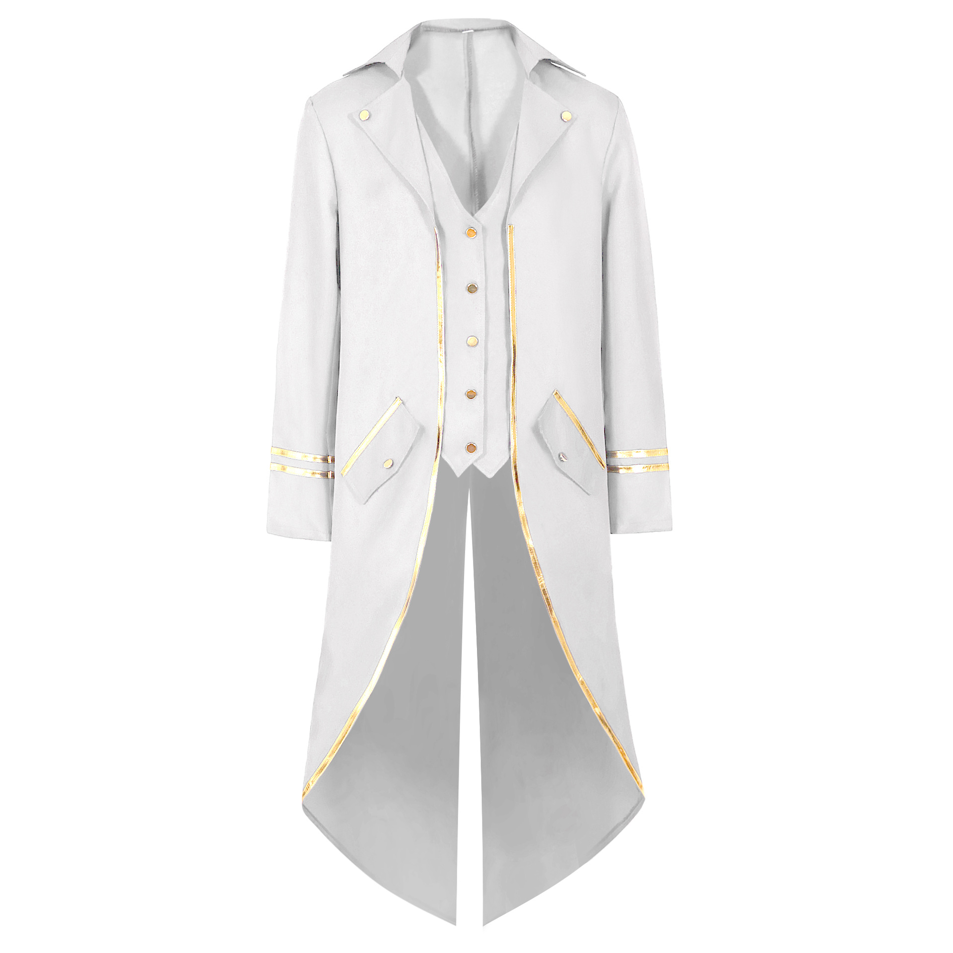 Goldbesatz-Frack – 6-farbiger Bühnenmantel mit goldenem Trim, HERREN