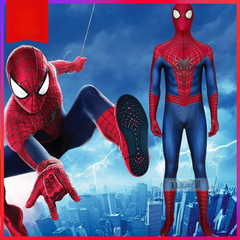 Spider Man Peter Parker Anzug Cosplay Kostuem Damen Rot Blau