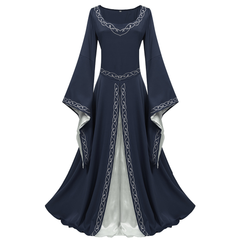 Hof- Glockenärmelkleid – europäisches Prinzessinnen-Kleid für Bühne, DAMEN
