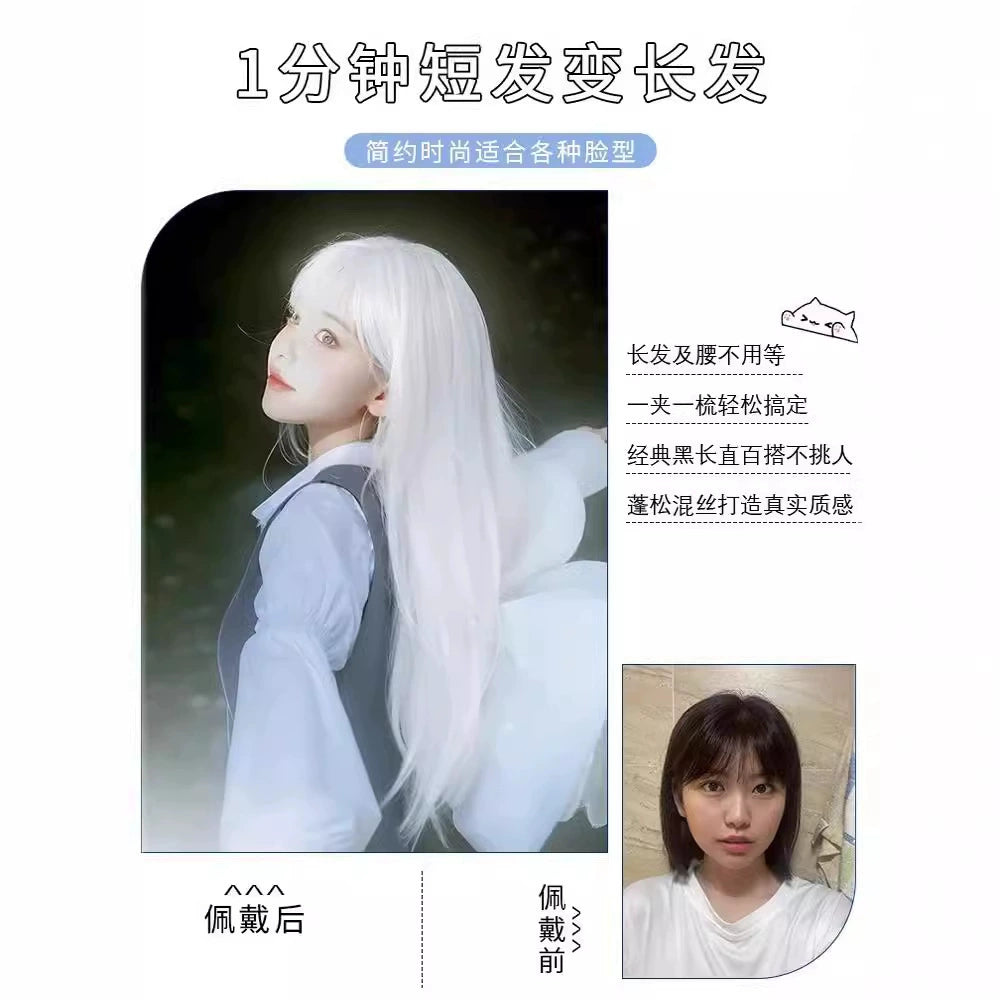 White Bangs Cosplay Peruecke Damen
