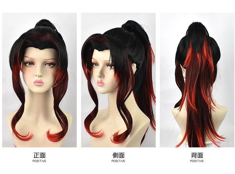 Kokushibo Demon Slayer Kimono-Set Cosplay Kostuem Damen Lila Schwarz