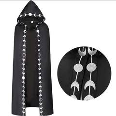 Druck-Kapuzenumhang – Fantasy-Cape mit Muster für Renaissance & Halloween