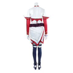 Ahri 2XKO Anzug Cosplay Kostuem Damen Weiss Rot