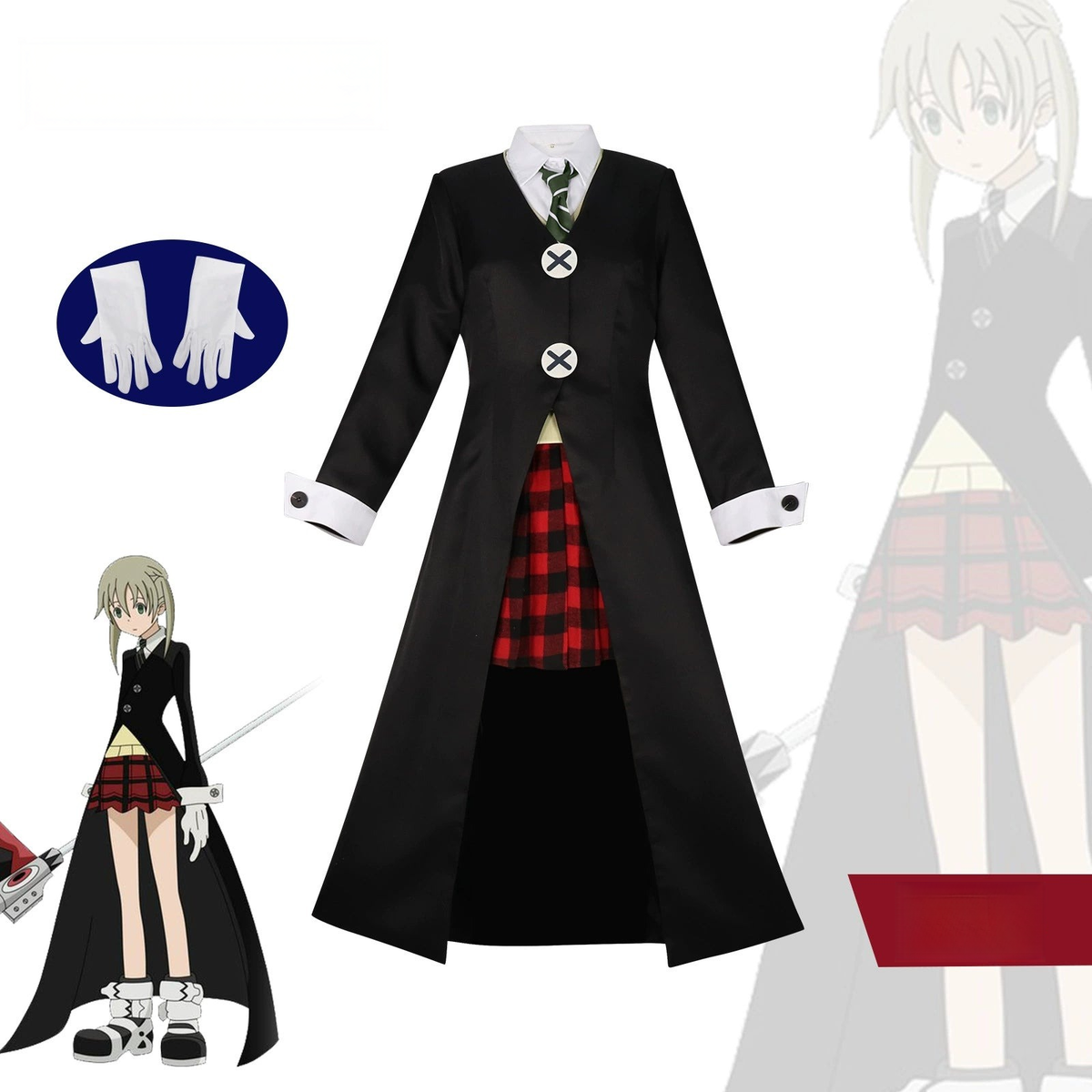 Maka Albarn Soul Eater Mantel Set Cosplay Kostuem Damen