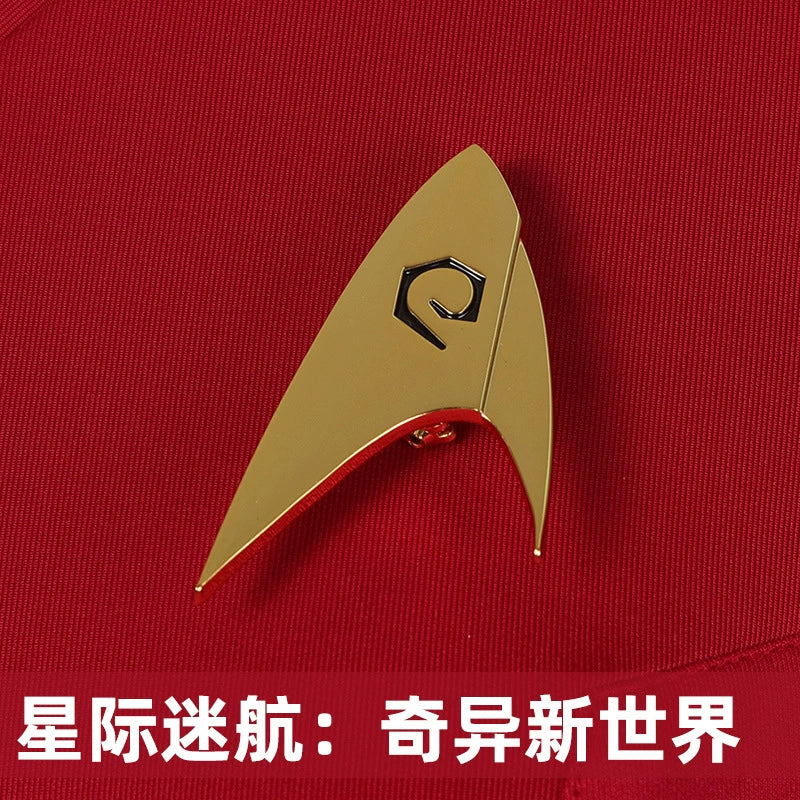 Christopher Pike Star Trek Uniform Cosplay Kostuem Damen Rot