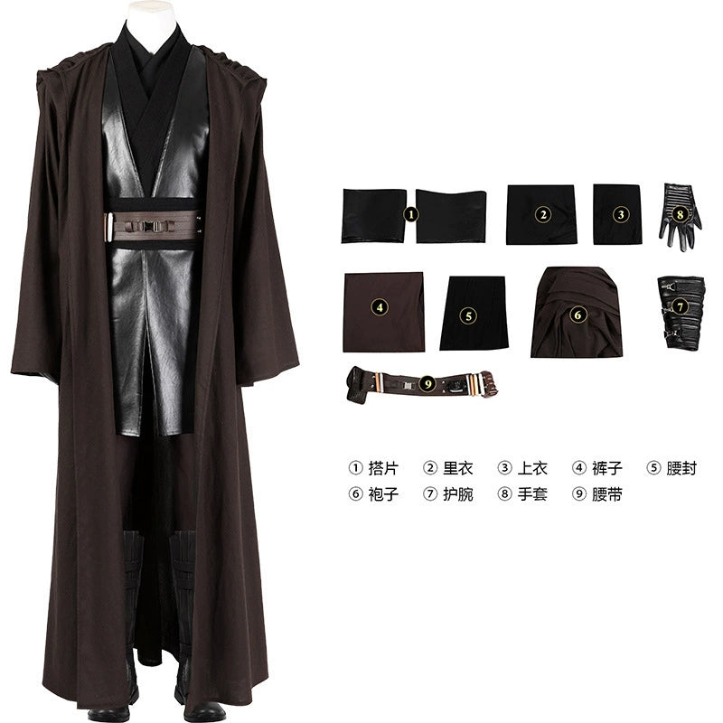 Anakin Skywalker Star Wars Sith Robe Cosplay Kostuem Damen Braun Schwarz