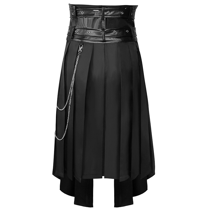 Gothic Herrenrock – asymmetrischer Faltenrock für Dark Fashion, HERREN