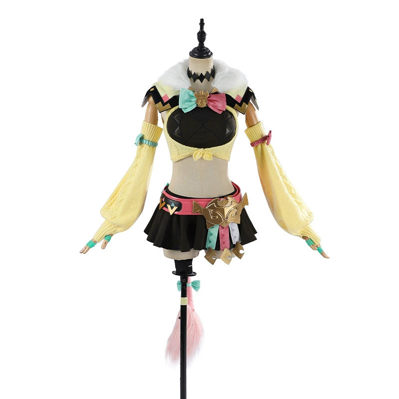 Varesa Genshin Impact Anzug Cosplay Kostuem Damen Gelb Schwarz