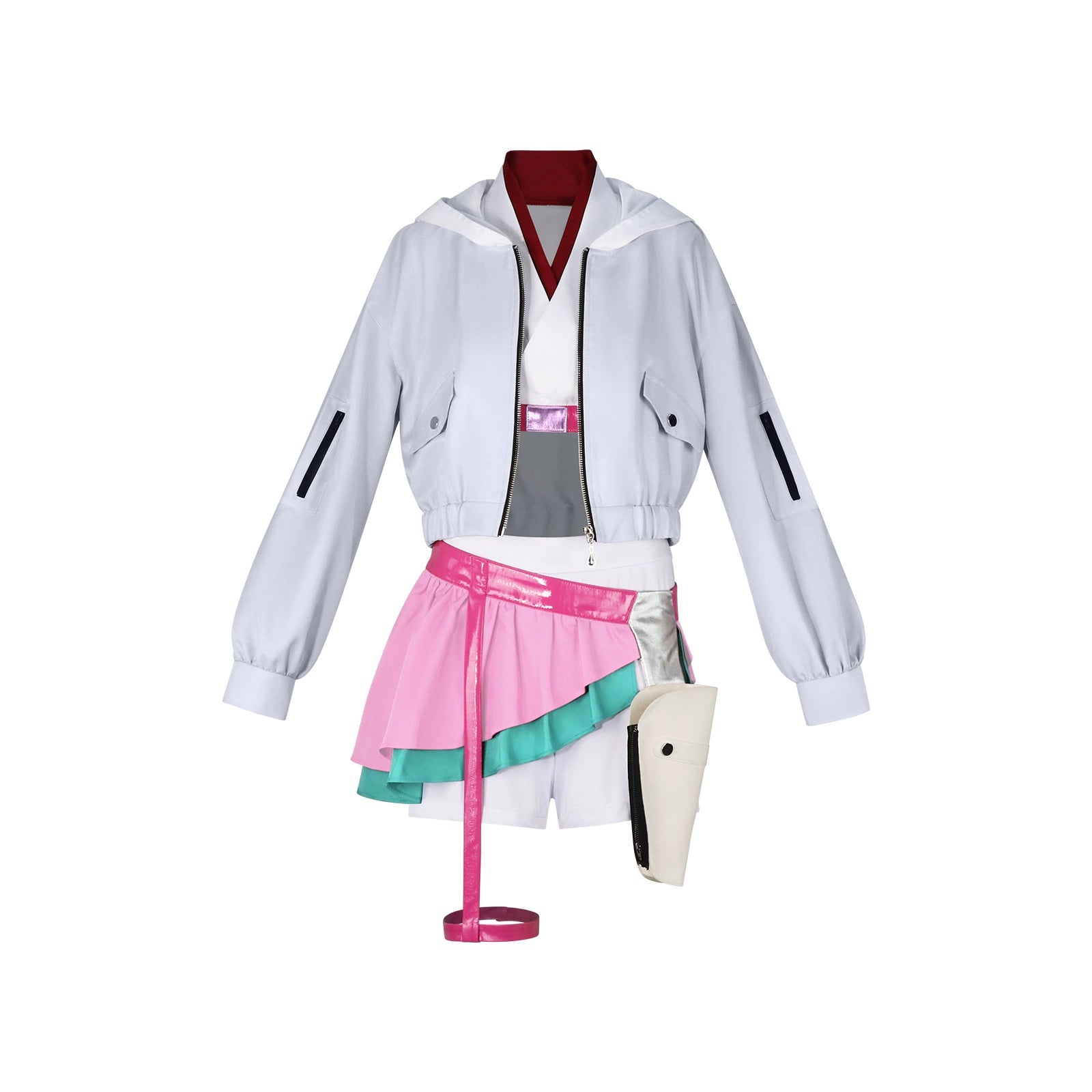 Kaguya Idol Hoodie-Kleid Cosplay Kostuem Damen Weiß