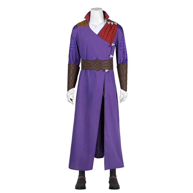 Gale Baldurs Gate 3 Magierrobe Cosplay Kostuem Damen Lila Braun